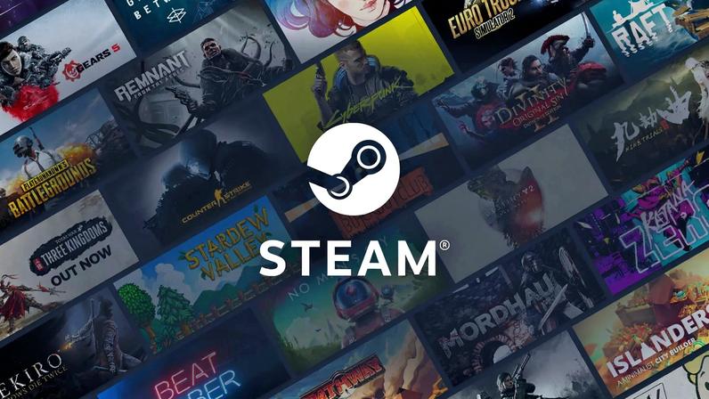 Steam shows games in a library.