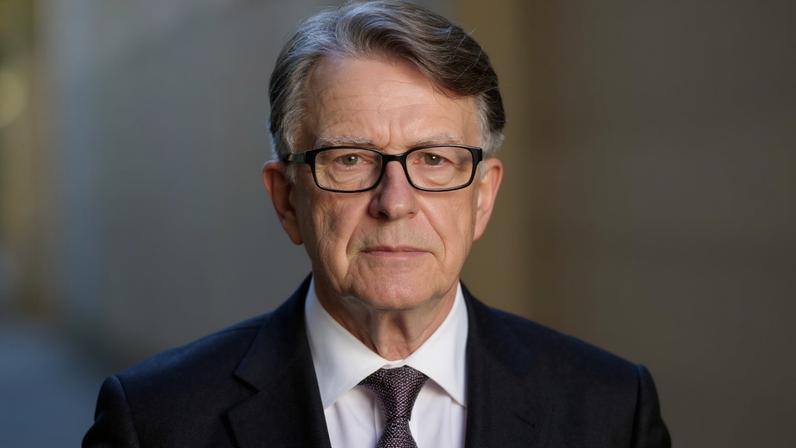 British Ambassador to the United States Peter Mandelson walks on the day British Prime Minister Keir Starmer holds an emergency Cobra meeting to discuss Israel-Iran conflict, in London, Britain, June 18, 2025. REUTERS/Jaimi Joy/File Photo