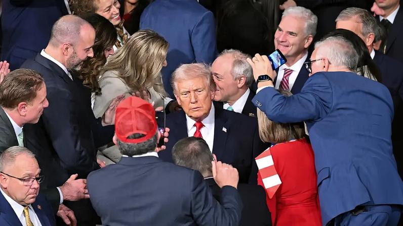 U.S. President Donald Trump arrives to deliver his State of the Union address in the House Chamber of the U.S. Capitol in Washington, on Feb. 24.