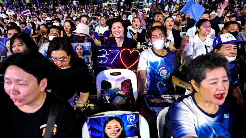 Thailand's Bhumjaithai party campaign ahead of Thailand's general election in Bangkok