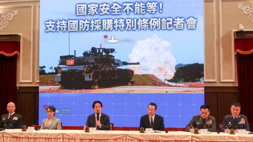 Taiwan President Lai Ching-te holds a press conference on the special defence budget in Taipei, Taiwan, February 11, 2026. REUTERS/Yi-Chin Lee/File Photo