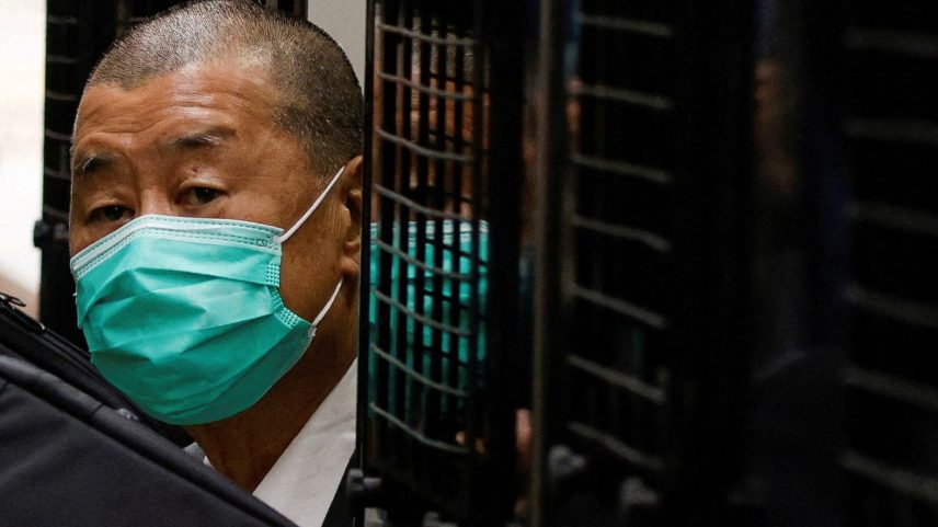 Media mogul Jimmy Lai, founder of Apple Daily, arrives the Court of Final Appeal by prison van in Hong Kong, China February 9, 2021. REUTERS/Tyrone Siu/File Photo