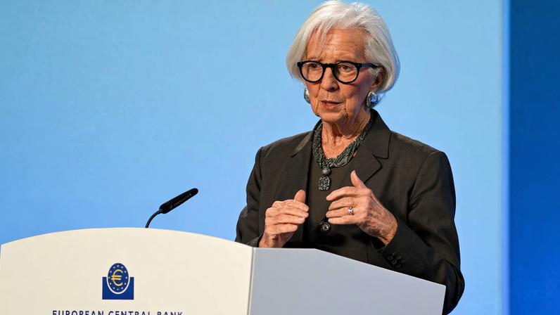 European Central Bank (ECB) President Christine Lagarde addresses the press following the ECB's Governing Council meeting, at the ECB headquarters in Frankfurt, Germany, February 5, 2026.