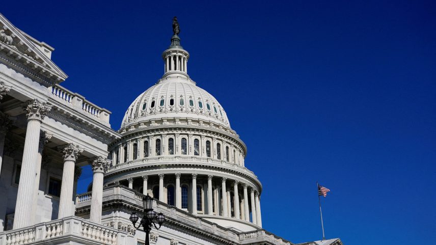 A view of the dome of the U.S. Capitol building, during a vote in the U.S. House of Representatives on a stopgap spending bill to avert a partial government shutdown that would otherwise begin October 1, on Capitol Hill in Washington, D.C. U.S., September 19, 2025. REUTERS/Kent Nishimura/File Photo