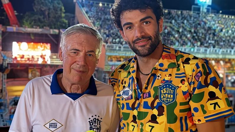 Carnaval na Sapucaí reúne jogadores Berrettini e treinador Ancelotti