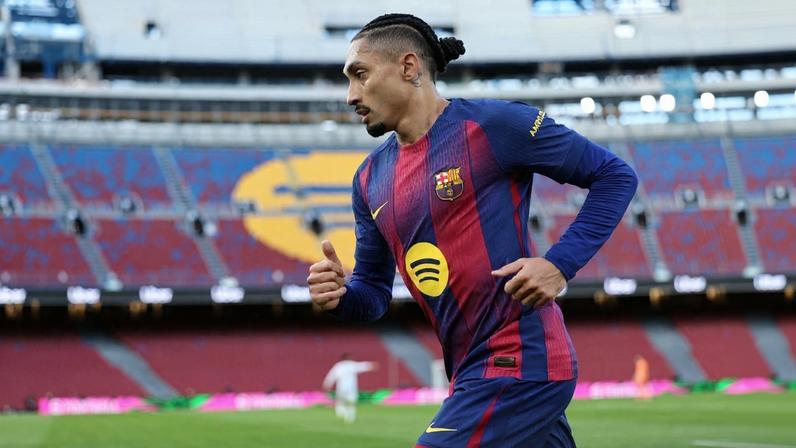 Barcelona tem tido dificuldades sem Raphinha em 2025/26 — Foto: Getty Images