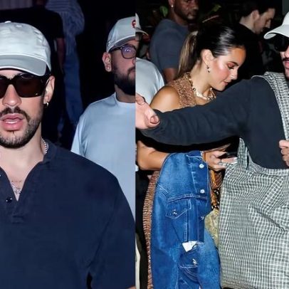 Bad Bunny é visto com suposta namorada ao sair de restaurante em SP