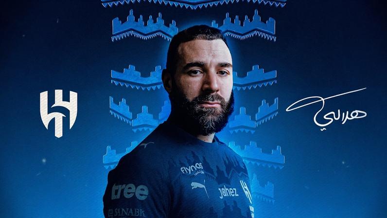 Benzema assinou contrato com o Al-Hilal até meados de 2027 — Foto: Divulgação / Al-Hilal