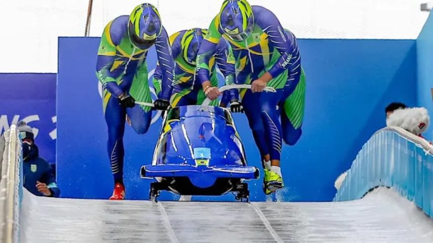 Equipe brasileira disputou a primeira final olímpica do bobsled em Pequim 2022 (Foto: Comitê Olímpico do Brasil)