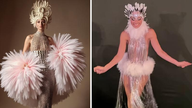 Camila Pitanga exibe look decotado no Baile do Copa