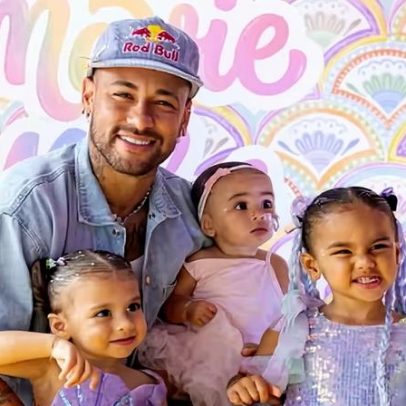 Neymar abre álbum de bloquinho caseiro com filhas Mavie, Mel e Helena