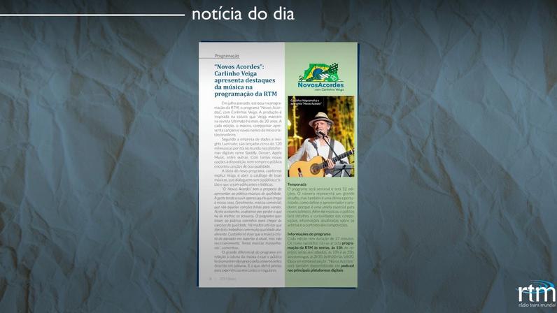 Carlinho Veiga apresenta destaques musicais na programação da RTM