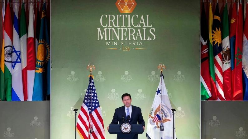 U.S. Secretary of State Marco Rubio speaks at the first Critical Minerals Ministerial at the State Department’s Harry S. Truman Building in Washington on Feb. 4.