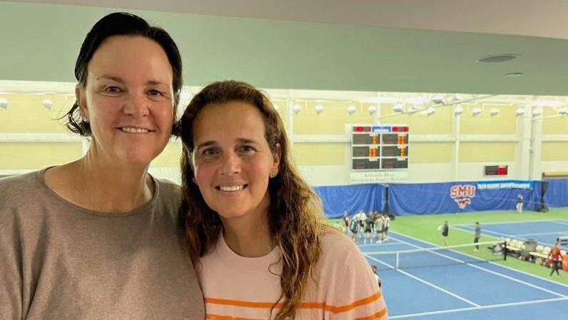 Lindsay Davenport e Mary Joe Fernandez (Foto: Greg Sharko/ Tennis.com)