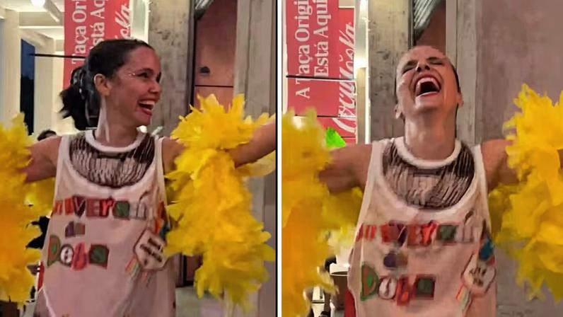 Débora Falabella ganha abadá personalizado em festa de aniversário — Foto: Reprodução/Instagram