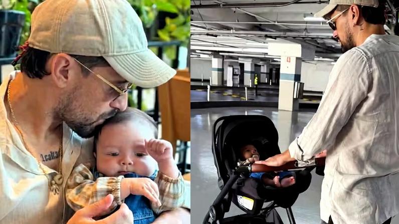 Arrascaeta posa com o filho Milano de dois meses; veja fotos