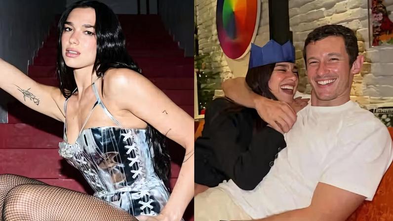 Dua Lipa comenta sobre distância da família e de Callum Turner — Foto: Reprodução/@sofiamalamute e Reprodução/Instagram