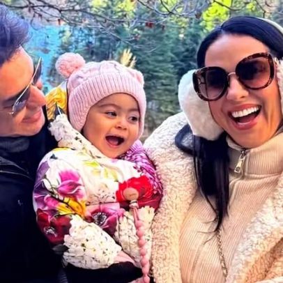 Graciele Lacerda visita lago famoso na Suíça com Clara e Zezé Di Camargo