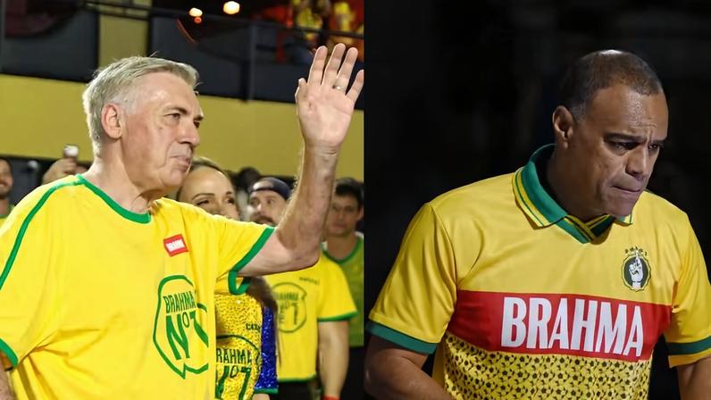 Carlo Ancelotti, Ronaldinho e mais jogadores levam clima de Copa do Mundo — Foto: ADRIANO ISHIBASHI / BRAZIL NEWS - Dilson Silva/ AgNews