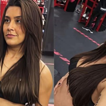 Lauana Prado, grávida, aparece na academia com barriguinha