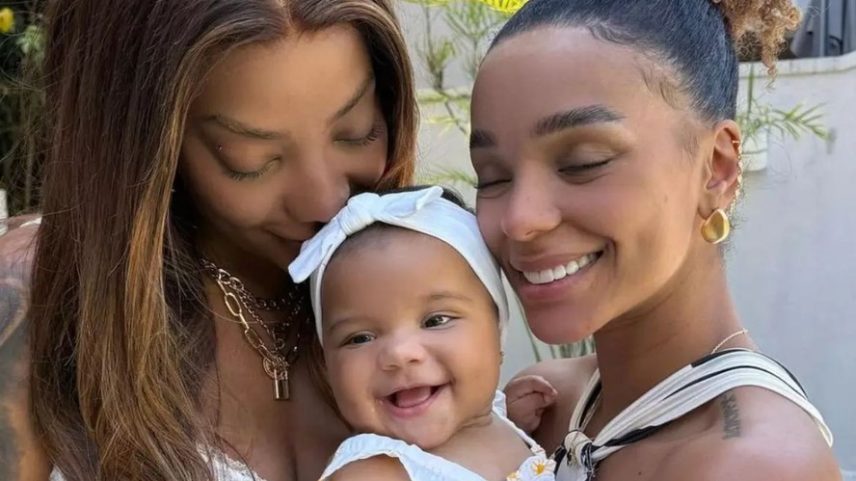 Brunna Gonçalves, Ludmilla e a filha, Zuri — Foto: Reprodução/Instagram