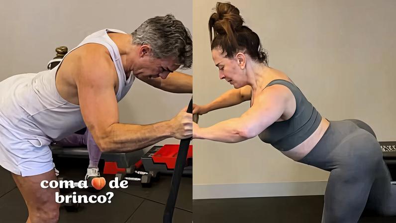 Claudia Raia treina com o marido Jarbas Homem de Mello — Foto: Reprodução/Instagram
