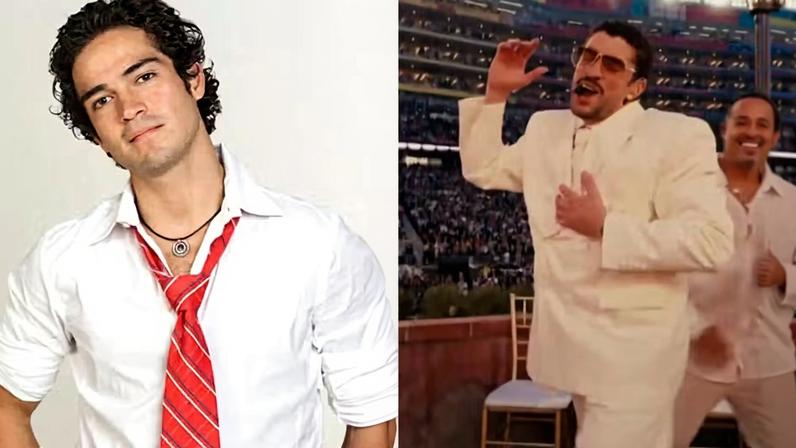 Alfonso Herrera como Miguel de RBD e Bad Bunny — Foto: Divulgação e Reprodução