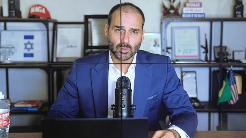 Deputado se autoexilou nos EUA para formar uma articulação internacional em defesa do pai, o ex-presidente Jair Bolsonaro. (Foto: Renato Araújo/Câmara dos Deputados)