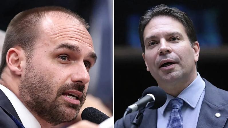 Os ex-deputados Eduardo Bolsonaro (SP) e Alexandre Ramagem (RJ). Fotos: Bruno Spada e Mário Agra/Câmara dos Deputados