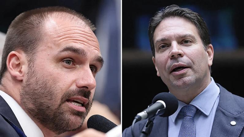 Os ex-deputados Eduardo Bolsonaro (SP) e Alexandre Ramagem (RJ). Fotos: Bruno Spada e Mário Agra/Câmara dos Deputados