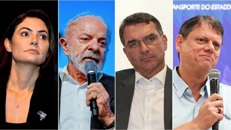 O bolsonarismo ainda está dividido sobre quem disputará a eleição contra Lula em 2026. Fotos: Beto Barata/ PL; Ricardo Stuckert / PR; e Pablo Jacob/GOVSP