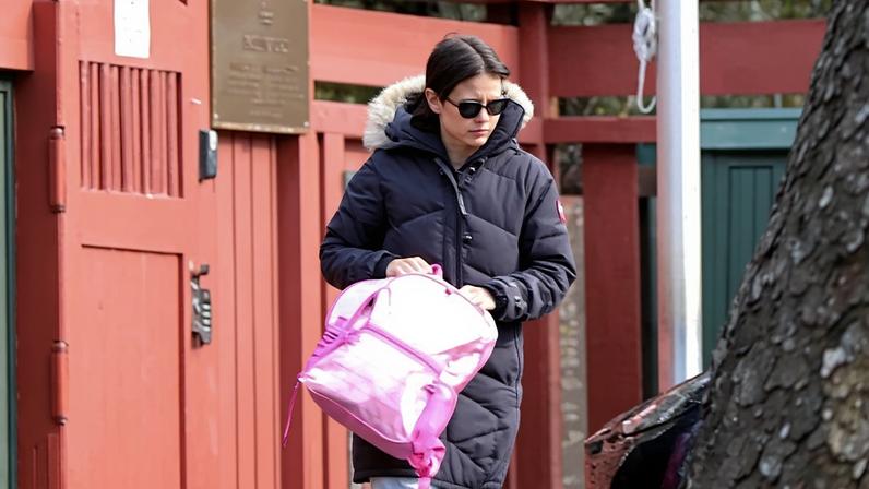 Mia Goth kept a low profile on Tuesday in her first appearance since Shia LaBeouf’s arrest.