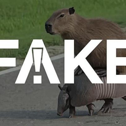 Vídeo de capivara pegando carona em tatu é obra de IA, é falso