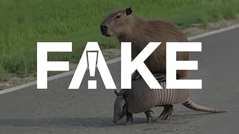 Vídeo de capivara pegando carona em tatu é obra de IA, é falso