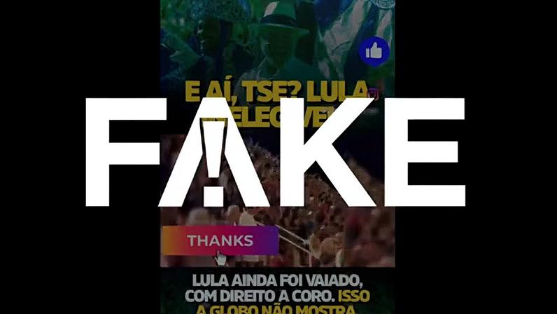 É #FAKE vídeo de público na arquibancada da Sapucaí gritando 'Lula, ladrão'; gravação original foi manipulada — Foto: Reprodução