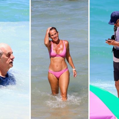 Famosos curtem praia em domingo de calor