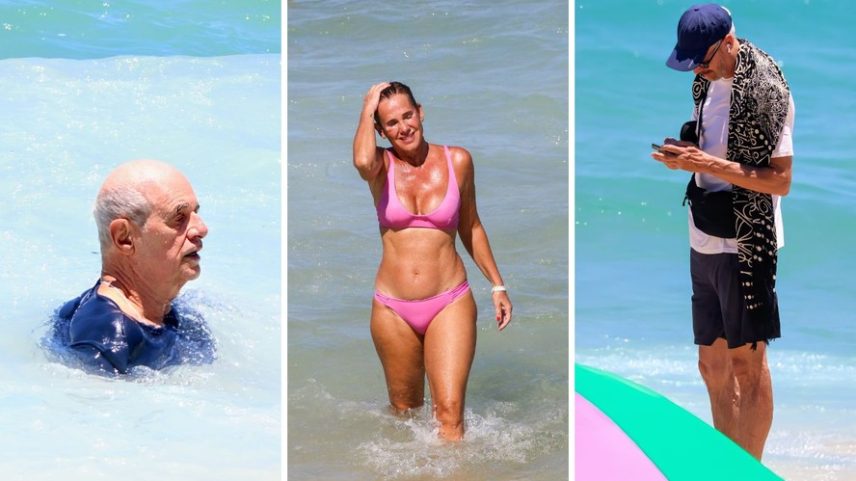 Famosos curtem praia no domingo — Foto: AgNews