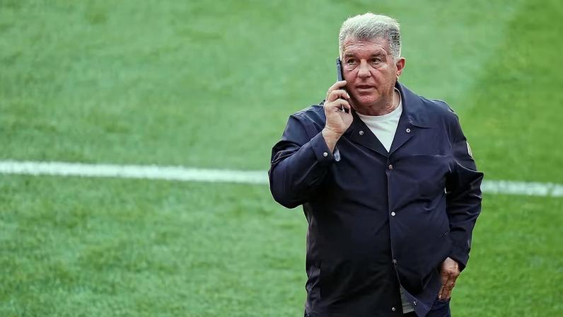 Presidente do Barcelona, Joan Laporta: clube deixou oficialmente o projeto da Superliga — Foto: Getty Images