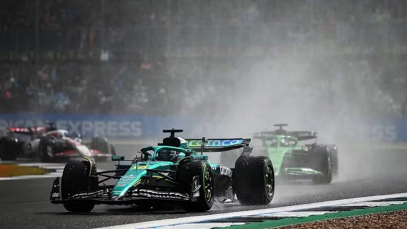 Lance Stroll, da Aston Martin, no GP da Inglaterra de F1 — Foto: James Sutton - Formula 1/Formula 1 via Getty Images