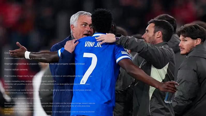 Vini Jr e Mourinho após o gol do Real Madrid — Foto: Angel Martinez/Getty Images