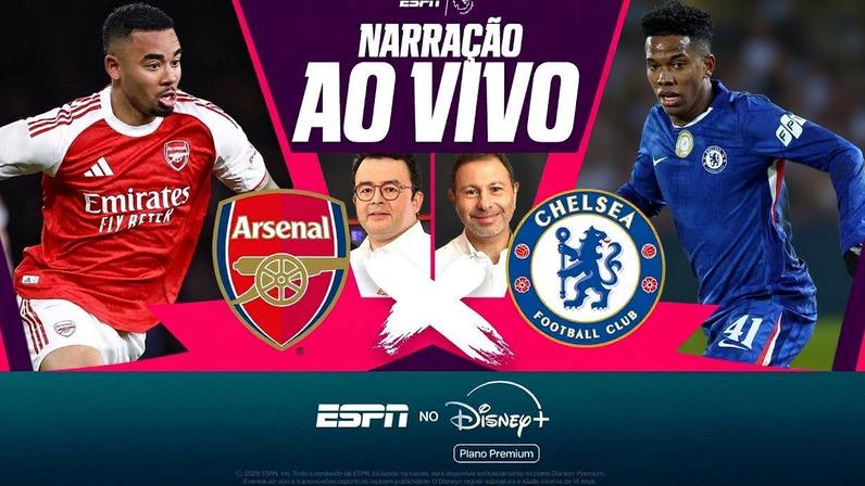 Arsenal x Chelsea ao vivo terá narração de Rogério Vaughan