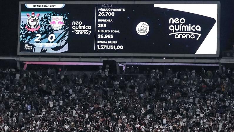 Corinthians vence Bragantino, público na Neo Química Arena é o menor desde 2023