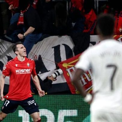 Vinícius Jr. marca, Madrid perde para Osasuna e pode ceder liderança ao Barcelona