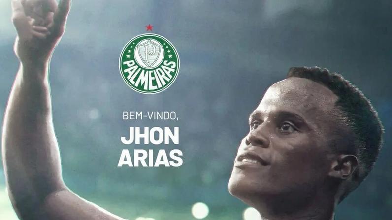 Jhon Arias é anunciado no Palmeiras (Foto: Reprodução/Palmeiras)