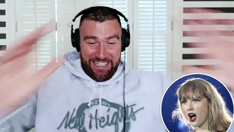 Travis Kelce broke Taylor Swift's chair during Wednesday's "New Heights" podcast episode.