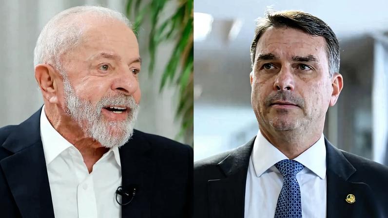 Pesquisa revela intenções de voto entre Lula e Flávio Bolsonaro para a Presidência.