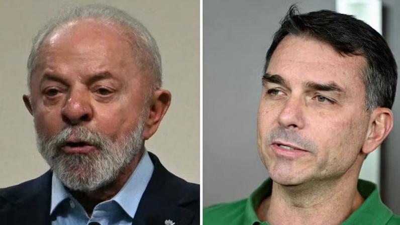 Vantagem de Lula para Flávio Bolsonaro é de cinco pontos, segundo a pesquisa Quaest — Foto: Reprodução