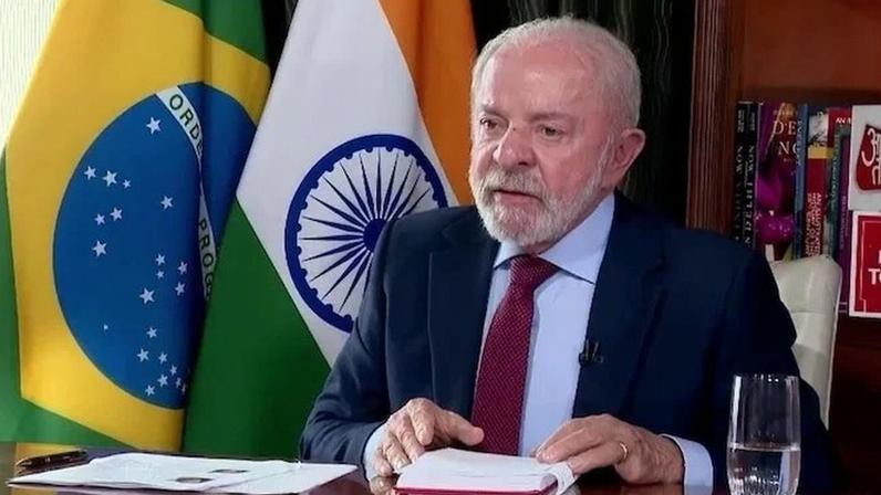 O presidente Lula (PT) em entrevista ao India Today. Foto: Reprodução India Today.