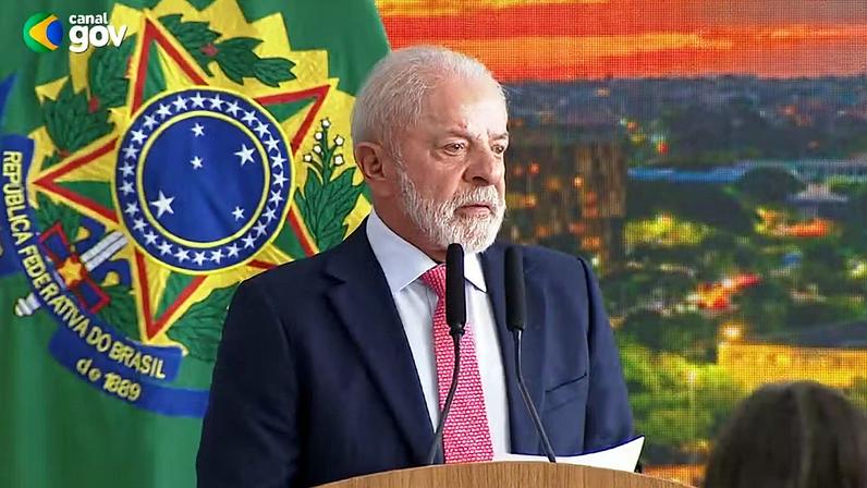 Lula fala no evento dos 3 anos da defesa da democracia — Foto: Reprodução