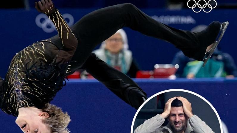 Ouro na patinação, Malinin se emociona ao ver Djokovic na plateia